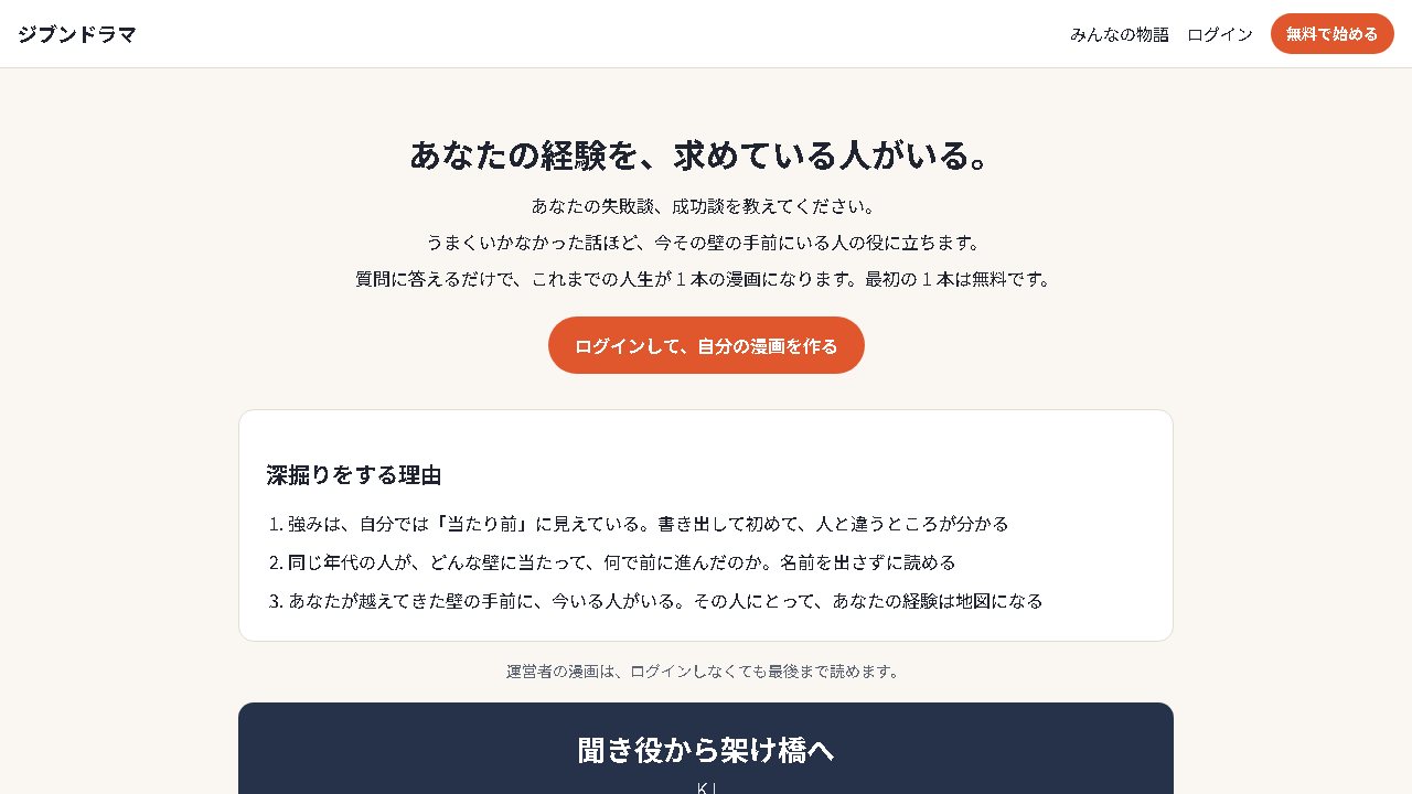 ジブンドラマのトップページ